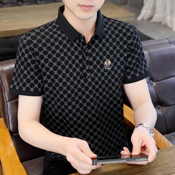 Men's Business Casual Polo Shirt Short Sleeve T-Shirt Fashion Trend Cotton Summer Youth_viptrois.com
