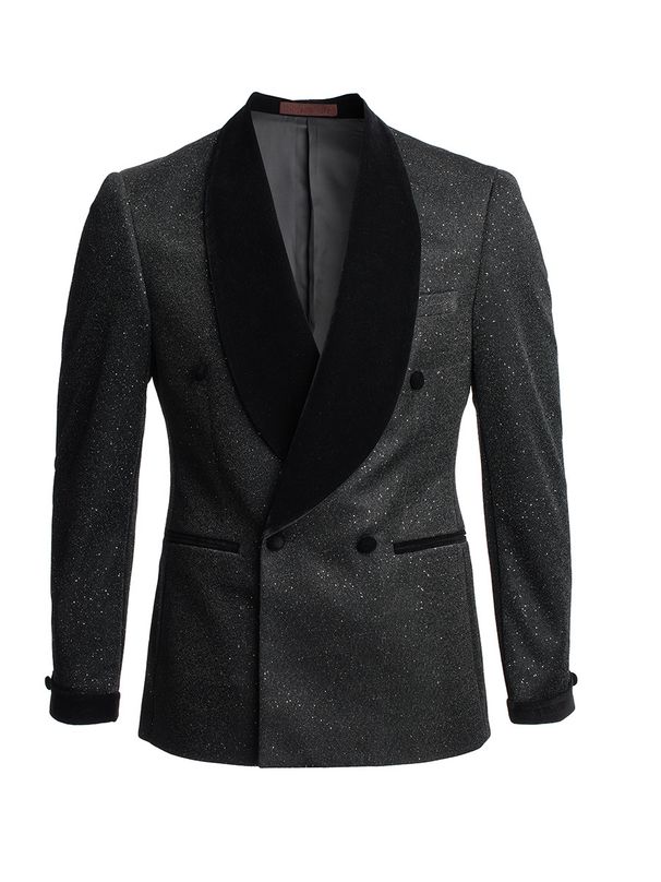 Men's Clothing suit shiny banquet dress suit men's green collar double breasted host groom wedding suit two piece suit_viptrois.com
