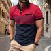 Men's New Chest Fake Pocket Digital Printing Lapel Button Polo Shirt_viptrois.com