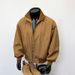 American Retro Oversized Bomber For Men, Spring New Trendy Brand Stand Collar Baseball Jacket Short Top_viptrois.com