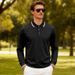 Men's Breathable Jacquard Polo Shirt - Loose Fit Long Sleeve Casual Top For Golf & Everyday Wear_viptrois.com