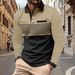 Nordmann European American Cross-Border Spring And Autumn Fashion Long Sleeve Printed With Pocket Men's Sports Polo Shirt Top_viptrois.com