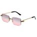 UV400 Frameless Sunglasses - Lightweight Metal Frame, Trendy Unisex Style (Anti-Glare Sun Protection)_viptrois.com