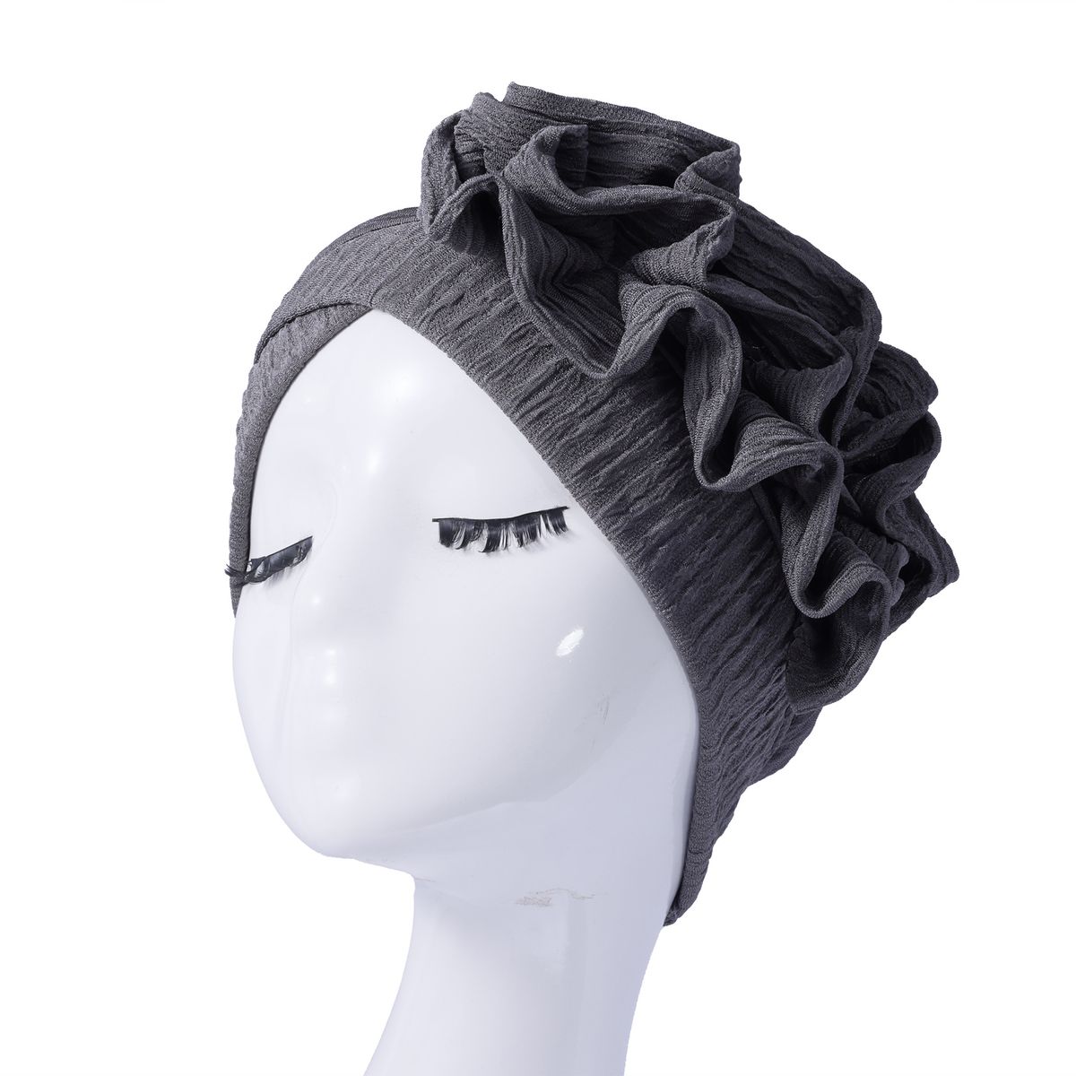 Elastic Pleated Lace Headscarf Hat – Fungus Lace Hair Care Cap, Adjustable & Breathable_viptrois.com