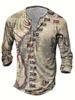 Unbeatable Quality Summer Digital Printed Youth Henley Shirt 7-Button Men's Casual Long Sleeve_viptrois.com