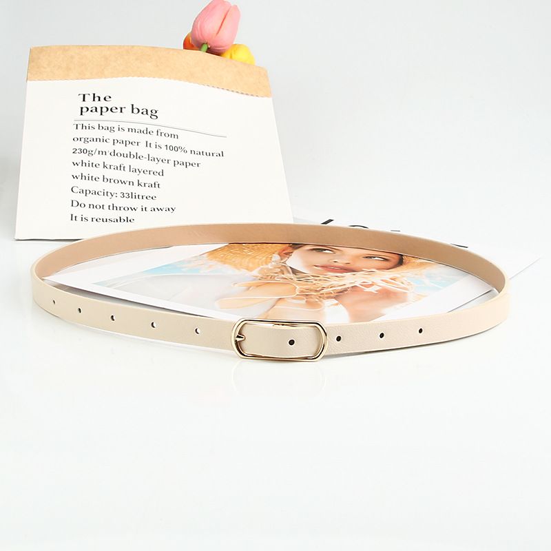 New lady versatile oval thin belt for women multi-color ladies belt decoration dress jeans belt_viptrois.com