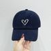 New autumn and winter corduroy heart embroidered baseball hat for women ins casual versatile face small duckbill cap for men_viptrois.com