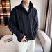Pure 2023 Autumn Winter New Cable Knit Cardigan Men's Korean Style Loose Versatile Solid Color Sweater Thickened Coat Top_viptrois.com