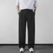 Casual Men's Straight Leg Loose Fitting Drape Suit Trousers New Mature Sophisticated Style Cropped Wide Leg Trousers_viptrois.com