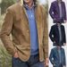"Men's Retro Suede Lapel Casual Jacket – Vintage-Inspired Lightweight Coat – Khaki/Black/Army Green"_viptrois.com
