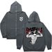 Hoodie Sweatshirt Gothic High Street Full Zipper Oversized Unisex Streetwear Y2 Jacket_viptrois.com