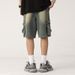Men's Clothing Denim Shorts Personality Lanyard Loose Casual Loose Large Size Wide Leg Pants_viptrois.com