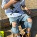 Men's Clothing FashionThin Wide Leg Loose Handsome Shorts Men's High Street Knee Ripped Washed Jeans_viptrois.com