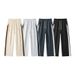Men's Clothing Straight Leg Loose Fit High Street Style Comfortable Cotton Trousers For Spring Summer (Black, Light Gray, Beige, Navy Blue)_viptrois.com