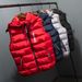 Men's Winter Hooded Padded Vest - Lightweight Quilted Jacket For Work & Casual Wear, Custom Logo Printing (Black, Grey, Red, Navy Blue)_viptrois.com