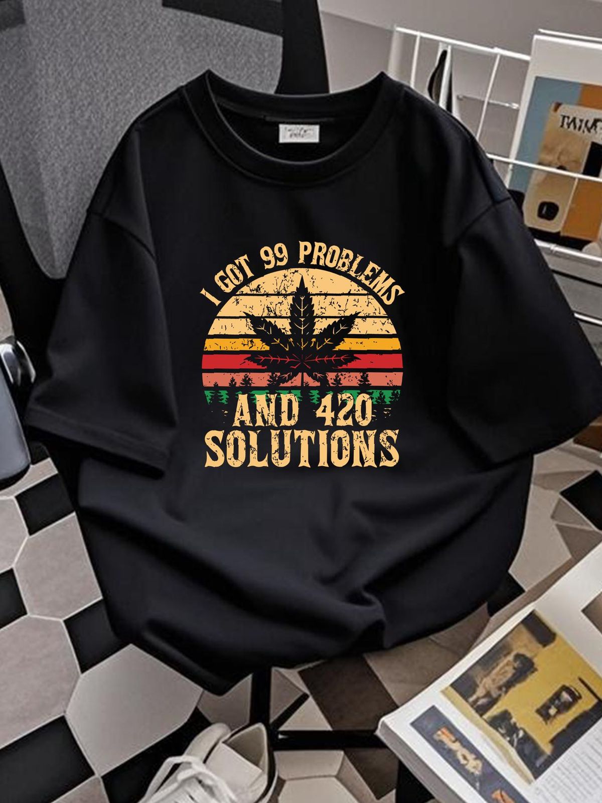 I Got 99 Problems And 420 Solutions T Shirt S 3XL Breathable Streetwear Stylish Slightly Designer Clothes Soft Graphic Fashion Homme Versatile_viptrois.com