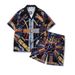 Men's clothing high street floral shirt suit style full print positioning shirt casual cardigan shorts matching men_viptrois.com