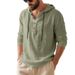 25 Autumn Loose Linen Men's Breathable Hooded Long Sleeve Beach Henley Base T-Shirt For Men_viptrois.com