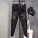 Man's clothing Fashion jeans men heavy iron drill print fashion stretch slim black men's pants_viptrois.com