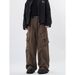 Men's Clothing Retro Loose Wide Leg Overalls For Men And Women With Large Pockets, Multi Color Pear Shaped Slim Casual Drape Trousers_viptrois.com