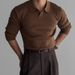 Summer Men's Clothing Retro Knit Lapel Striped Polo Shirt Solid Color Short Sleeve Fashion Light Luxury Popular Knitwear M - 3XL_viptrois.com