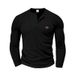 2025 Men's Casual American Style Spring And Autumn Waffle Thin Quick-Dry Button-Up Henley Long Sleeve Shirt_viptrois.com