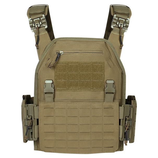 Quick-Release Tactical Vest – 1000D Polyester Laser-Cut Molle Battle Rig For Airsoft/Hiking/Survival (Black/ Breathable & Heavy-Duty)_viptrois.com