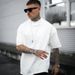 Summer Retro Heavy-duty Short-sleeve Oversized Drop-shoulder Pullover Trendy Street Loose Casual Simple Top_viptrois.com