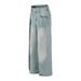 Men's Clothing Retro Niche Deconstruction Design Jeans Men And Women Loose Straight Loose Wide Leg Pants_viptrois.com