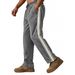 Men's Corduroy Casual Pants – Relaxed Fit With Color-Block Stripes, Drawstring Waist & Straight-Leg Design For Urban Streetwear_viptrois.com