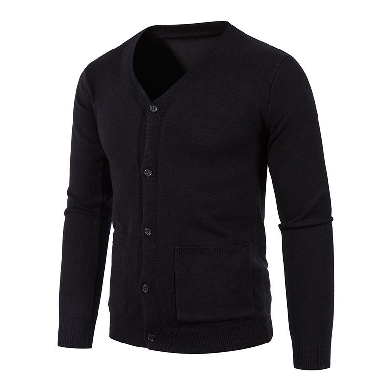 Men's Slim Fit V-Neck Cardigan – Lightweight Knit Sweater For Layering & Smart Casual Wear_viptrois.com