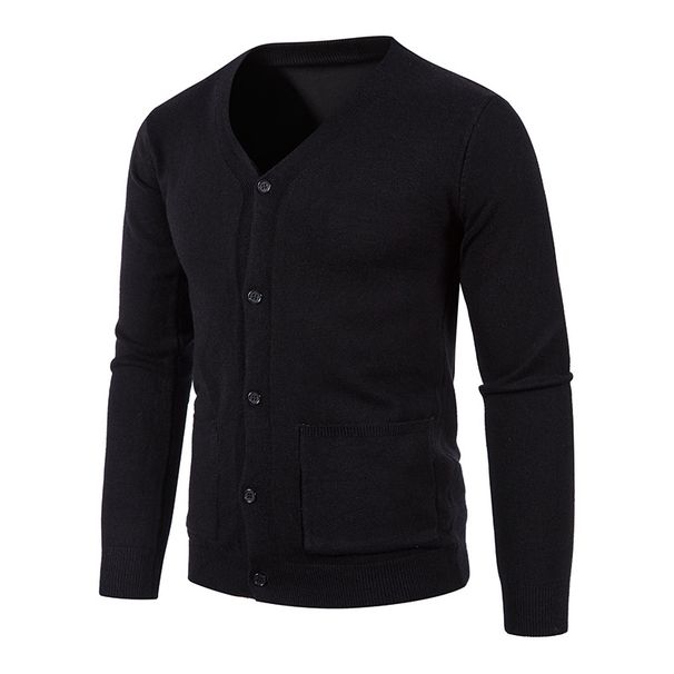 Men's Slim Fit V-Neck Cardigan – Lightweight Knit Sweater For Layering & Smart Casual Wear_viptrois.com