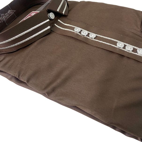 New Muslim Robe Standing Collar Solid Color Arab Long Style Ethnic Men's Clothing_viptrois.com
