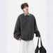 Embroidered Henry collar hoodie, loose and lazy for spring and autumn, youthful and casual long sleeved top_viptrois.com