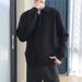 Pure Gray Autumn Winter Korean Minimalist Style Knitted Cardigan Trendy Versatile Sweater Warm Coat Men_viptrois.com