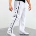 Europe, America 2025 Autumn New Men's Leisure Sports Straight-breasted Pants Trend Ruffian Handsome Line Color Split Casual_viptrois.com