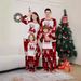 Christmas deer plaid letters Christmas family dress printed home dress pajamas_viptrois.com