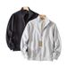 Men's Zip-Up Hooded Sweatshirt Jacket - Lightweight Spring/Fall Pullover With Stand Collar & Stylish Print_viptrois.com