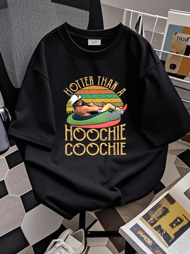 Retro Hotter Than A Hoochie Coochie T Shirt Chattahoochee Alan Jackson Vintage Fashion Comfortable Breathable Soft Graphic Versatile Stretched_viptrois.com