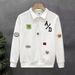 Men's Clothing High end button polo shirt sweatshirt men's spring and autumn style trendy brand lapel new casual loose jacket top clothes_viptrois.com