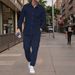 European And American Cross Border Trend Men's Loose Casual Button Down Cardigan Long Sleeved Lapel Linen Shirt Workwear Trousers Suit_viptrois.com