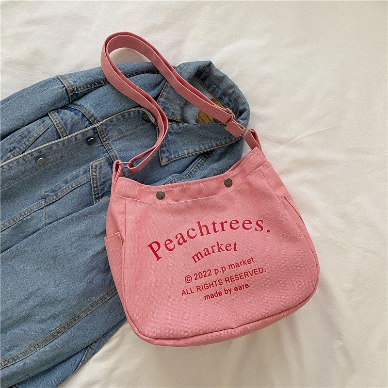 Kids Canvas Crossbody Bag - Fashion Letter Print Shoulder Bag For Boys & Girls, Lightweight & Spacious_viptrois.com