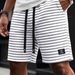 Men's Clothing Men's Summer Sports Casual Mid Length Striped Shorts Breathable Loose Fit Five Point Beach Pants Trendy Style_viptrois.com