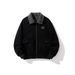 Men's Winter Lapel Padded Jacket Lamb Fleece Collar Warm Top_viptrois.com