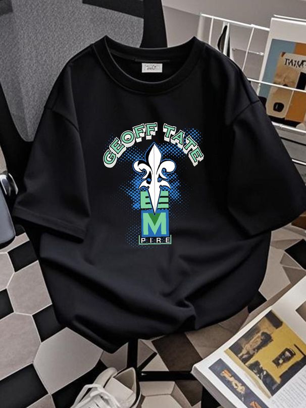 Geoff Tate Queensryche Empire Rare Oop Rock Roll Concert T Shirt Men's Size 2X Versatile Streetwear Casual Slightly Summer Graphic Breathable Soft_viptrois.com
