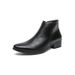 Men's Fashion Pointed Toe Chelsea Boots Vintage Distressed Leather Ankle Boots For Casual Wear, Slip-On Design With Rubber Sole, Mid Heel (3-5cm)_viptrois.com