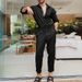Individual European and American men's long-sleeved single-breasted fashion romper with lapel solid color belted romper_viptrois.com