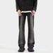 Men’s Gradient Faded Flare Jeans – Vintage-Inspired Wide-Leg Denim Pants With Mud Wash, Comfortable & Stylish For Streetwear & Casual_viptrois.com