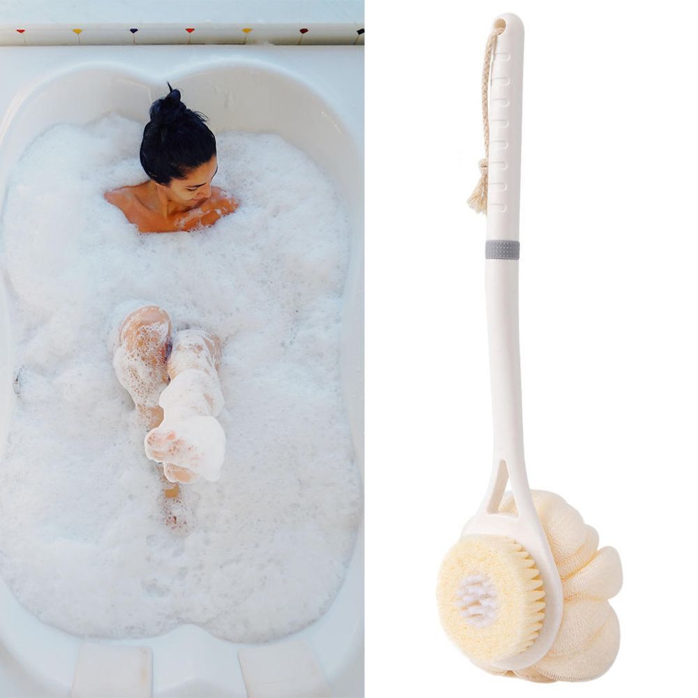 Bath Brush Soft Hair 2 In 1 Scrubbing Artifact Long Handle Back Scrubber For Adult Men_viptrois.com
