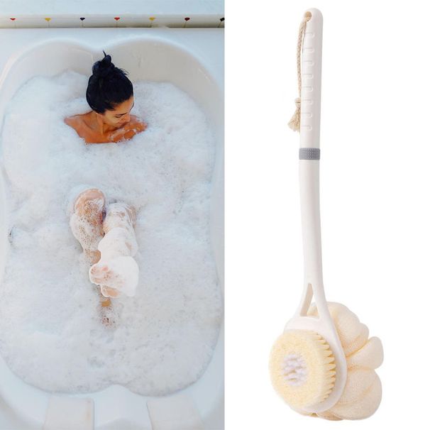 Bath Brush Soft Hair 2 In 1 Scrubbing Artifact Long Handle Back Scrubber For Adult Men_viptrois.com